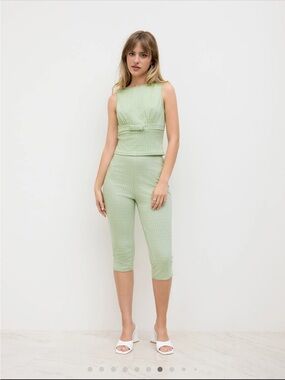 Light Green Gingham Matching Set